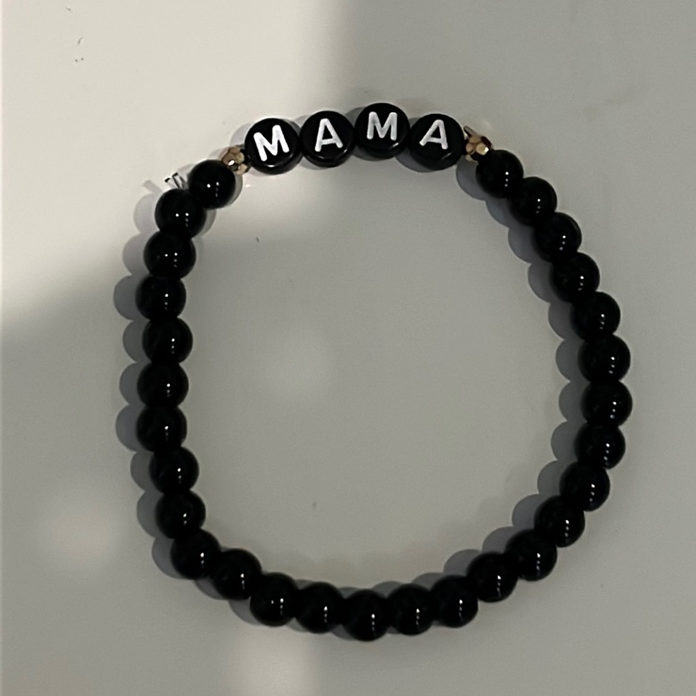 Mama Beaded Black Bracelet NEW